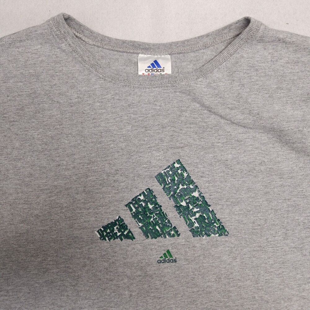 Adidas Graphic Casual Short Sleeve Crew Neck T Shirt Mens Size Large L Gray